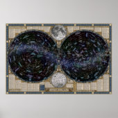 Karte des nächtlichen Himmels Poster (Vorne)