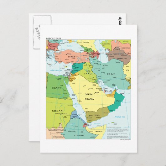 Karte des Nahen Ostens (Vorne/Hinten)