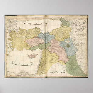 Karte des Nahen Ostens aus dem Cedid Atlas (1803) Poster