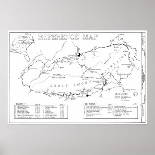 Karte des Nationalparks Great Smoky Mountains Poster