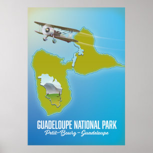 Karte des Nationalparks Guadeloupe Poster