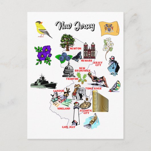 Karte des New Jersey-Staat (Vorderseite)