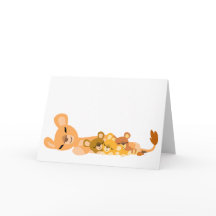 Karte des niedlichen Cartoon-Mama-Löwe- und