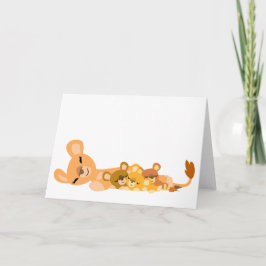 Karte des niedlichen Cartoon-Mama-Löwe- und