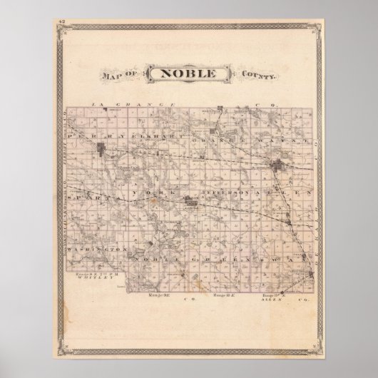 Karte des Noble-Landkreises Poster (Vorne)