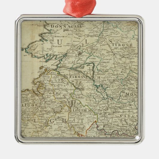 Karte des Nordirlandabschnitts des Königreichs Irl Ornament Aus Metall (Vorne)