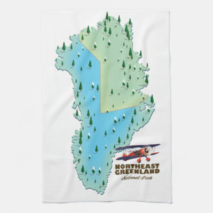 Karte des Nordost-Grönland-Nationalparks Geschirrtuch