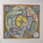 Karte des Nordpol/Hyperborea Poster (Vorne)