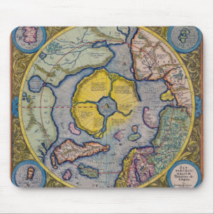 Karte des Nordpols von Mercator aus dem 16. Jahrhu Mousepad
