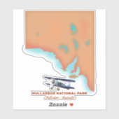 Karte des Nullarbor Nationalparks Australien Aufkleber (Blatt)