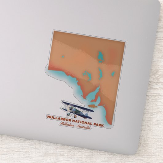 Karte des Nullarbor Nationalparks Australien Aufkleber (Detail)
