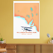 Karte des Nullarbor Nationalparks Australien Leinwanddruck (Insitu (Wohnzimmer))