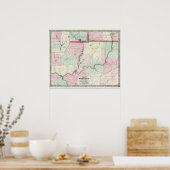 Karte des Ölbezirks Pennsylvania Poster (Küche)