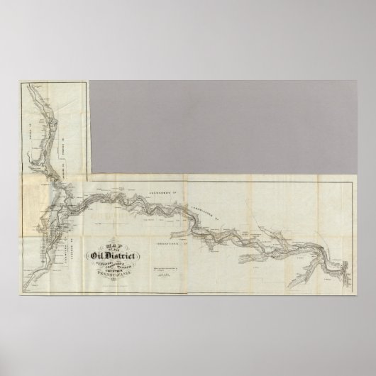 Karte des Ölviertels Venango Poster (Vorne)