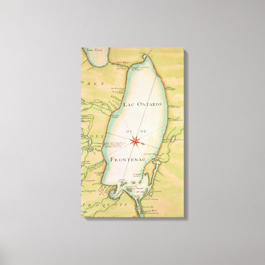 Karte des Ontariosees Leinwanddruck (Vorderseite)
