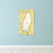 Karte des Ontariosees Leinwanddruck (Insitu (Holzboden))