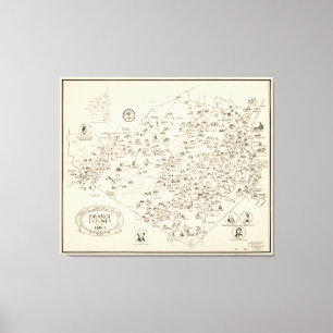 Karte des Orange Landkreises, New York vor 1810 Leinwanddruck