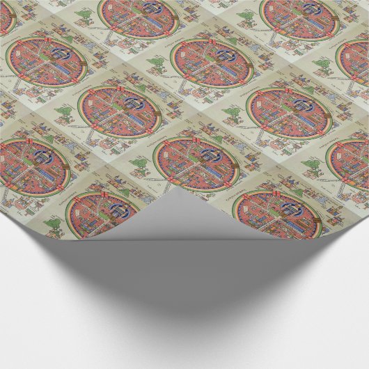 Karte des Packpapiers für Jerusalem Geschenkpapier (Ecke)