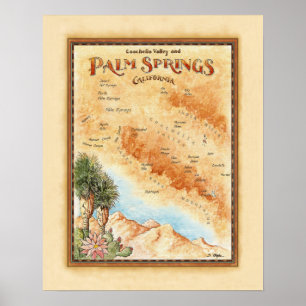 Karte des Palm Springs-Ca Poster