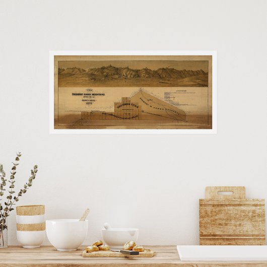 Karte des Panaminter Gebirges 1875 Poster (Küche)