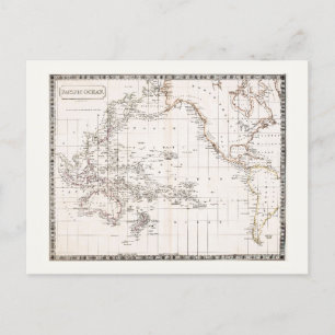 Karte des Pazifischen Ozeans aus dem 18. Jahrhunde