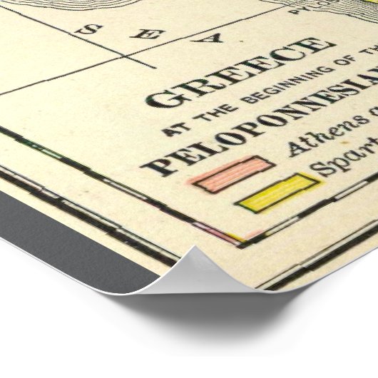Karte des Peloponnesischen Krieges (1899) Poster (Ecke)