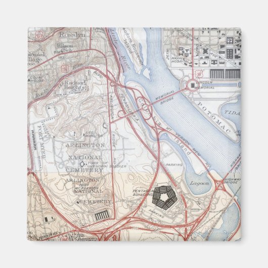 Karte des Pentagon-Straßensystems Magnet (Vorne)