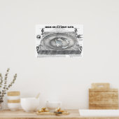 Karte des Platzes und der stationären flachen Erde Poster (Küche)