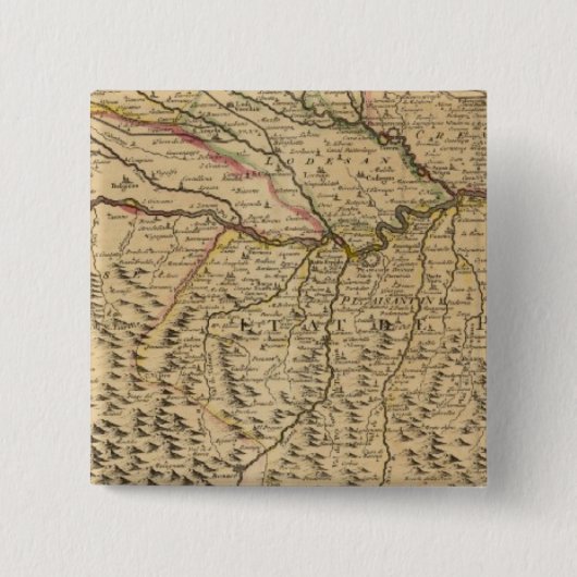 Karte des Po-Flusstals Button (Vorderseite)