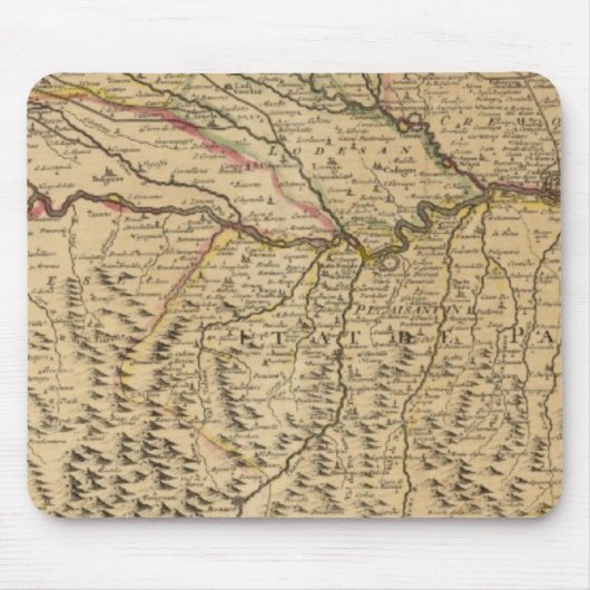 Karte des Po-Flusstals Mousepad (Vorne)
