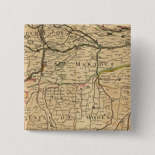 Karte des Po River Valley Button (Vorderseite)