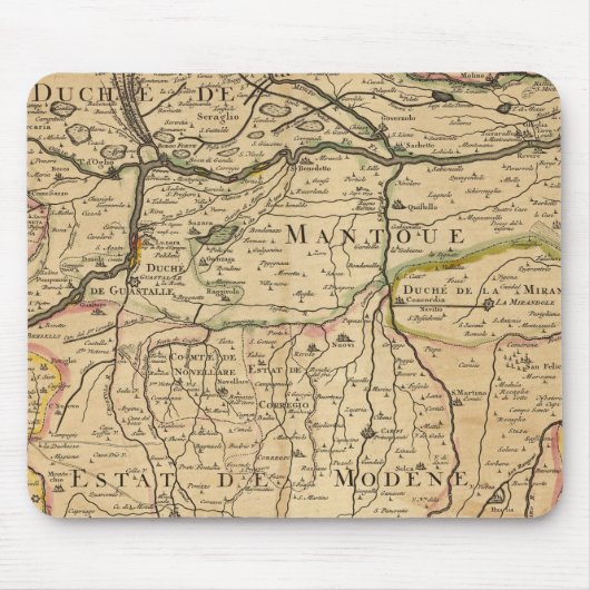 Karte des Po River Valley Mousepad (Vorne)