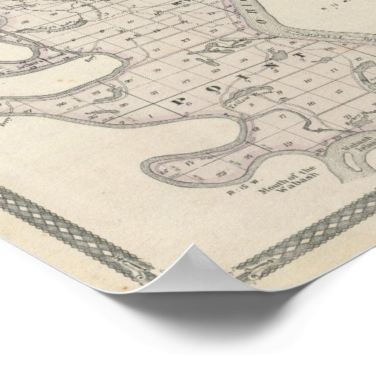 Karte des Posey-Landkreises Poster (Ecke)