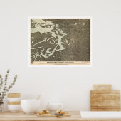 Karte des Puget Sound Country in Washington 1891 Poster (Küche)