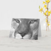 Karte des Pumas #1-Greeting (Gelbe Blume)