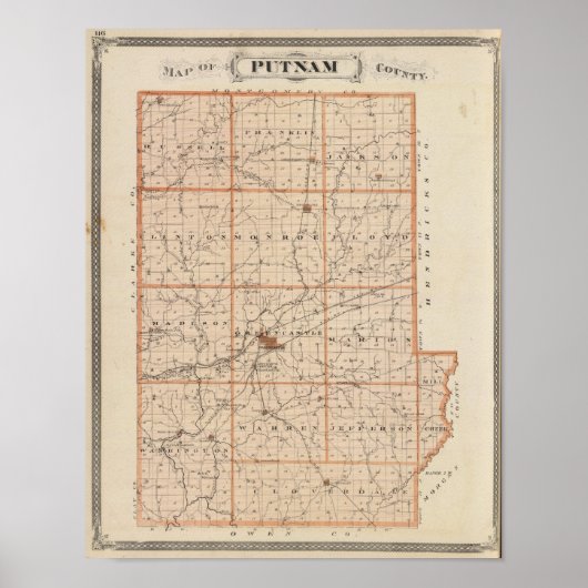 Karte des Putnam-Landkreises Poster (Vorne)