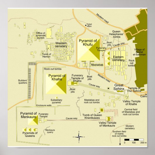 Karte des Pyramidenkomplexes Diagramm Poster (Vorne)