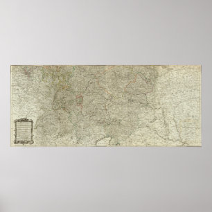 Karte des Reiches Süddeutschland Poster