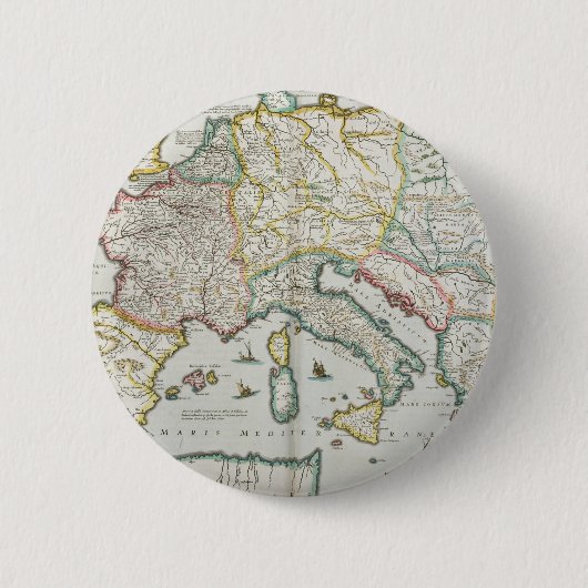 Karte des Reiches von Karl der Große Button (Vorderseite)