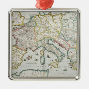 Karte des Reiches von Karl der Große Ornament Aus Metall