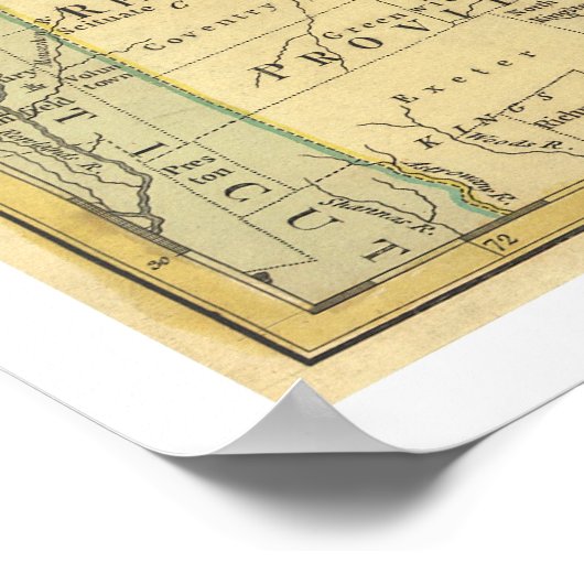 Karte des Revolutionären Krieges - 1775 Poster (Ecke)