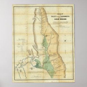 Karte des Sacramento-Tals Poster