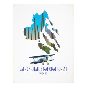Karte des Salmon-Challis National Forest Fotodruck