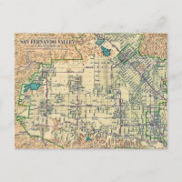 Karte des San Fernando Valley Postkarte