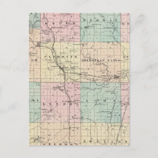 Karte des Sheboygan-Landkreises, Staat von Wiscons (Vorderseite)