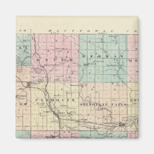 Karte des Sheboygan-Landkreises, Staat von Wiscons Magnet