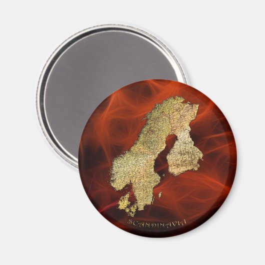 KARTE DES SKANDINAVIA Magnet (Vorderseite/Rückseite)