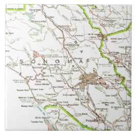 Karte des Sonoma County CA Fliese