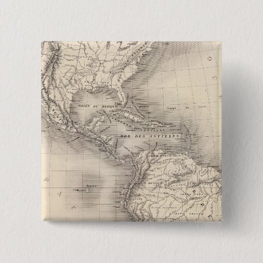 Karte des spanischen Imperiums in Amerika Button (Vorderseite)