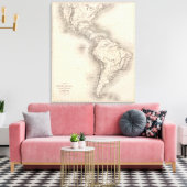 Karte des spanischen Imperiums in Amerika Leinwanddruck (Insitu (Wohnzimmer))